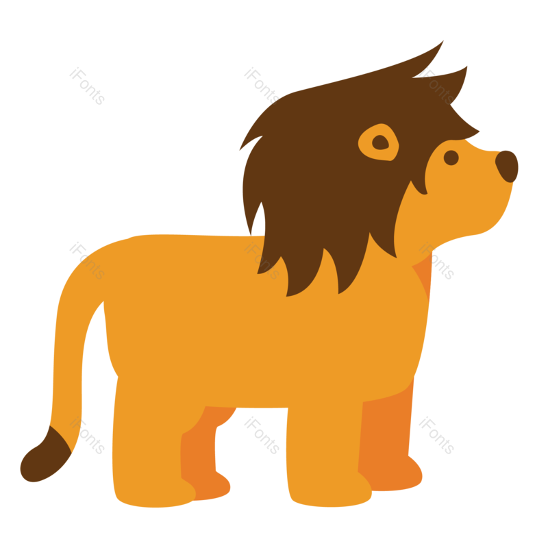 卡通图片,动物插画元素,狮子PNG,动物免抠素材